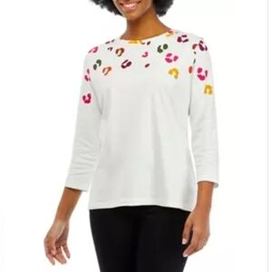 Kim Rogers Lightweight Petite Perfect Soft Tee 3/4 Sleeve Size Petite Large NWT